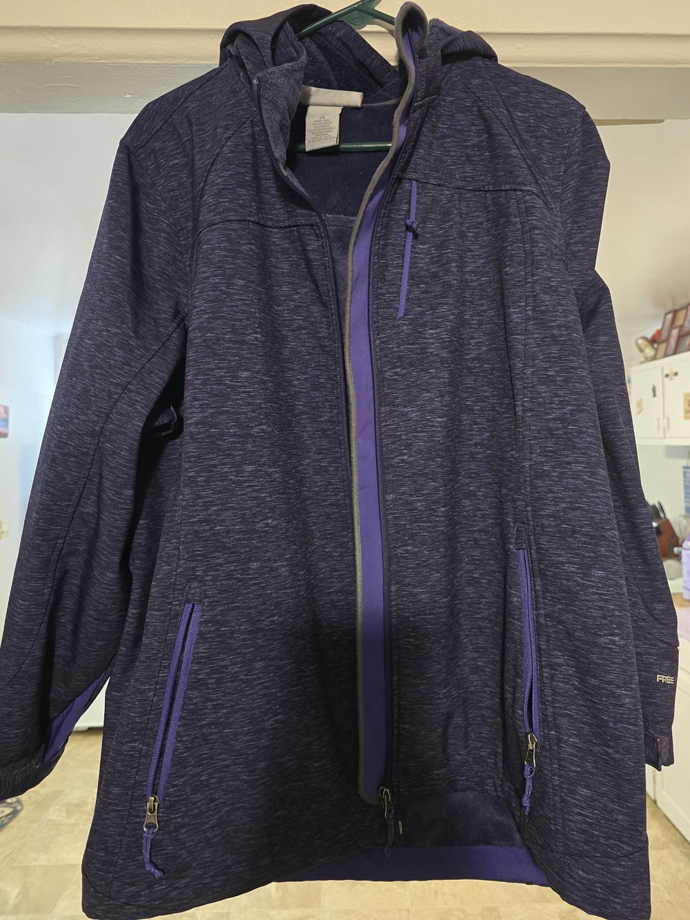 Free Country Women's Dark Purple Hooded Zip Utility Jacket